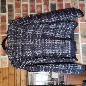 Navy Metallic Knit Sweater